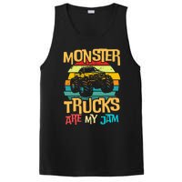 Retro Sunset Truck Vintage Monster Trucks Are My Jam PosiCharge Competitor Tank