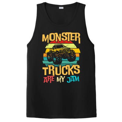 Retro Sunset Truck Vintage Monster Trucks Are My Jam PosiCharge Competitor Tank