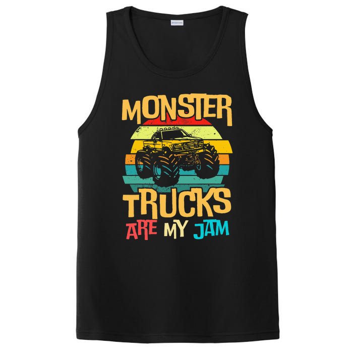 Retro Sunset Truck Vintage Monster Trucks Are My Jam PosiCharge Competitor Tank