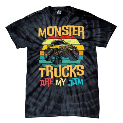 Retro Sunset Truck Vintage Monster Trucks Are My Jam Tie-Dye T-Shirt