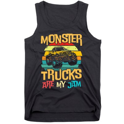 Retro Sunset Truck Vintage Monster Trucks Are My Jam Tank Top