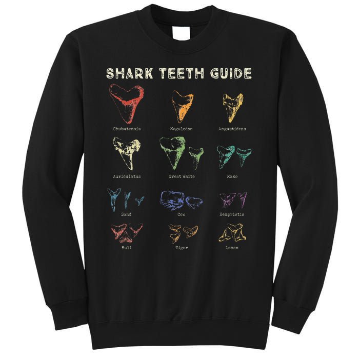 Retro Shark Teeth Guide Fossil Tooth Collector Sweatshirt