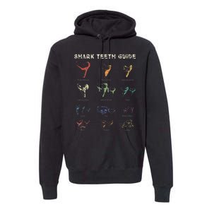 Retro Shark Teeth Guide Fossil Tooth Collector Premium Hoodie