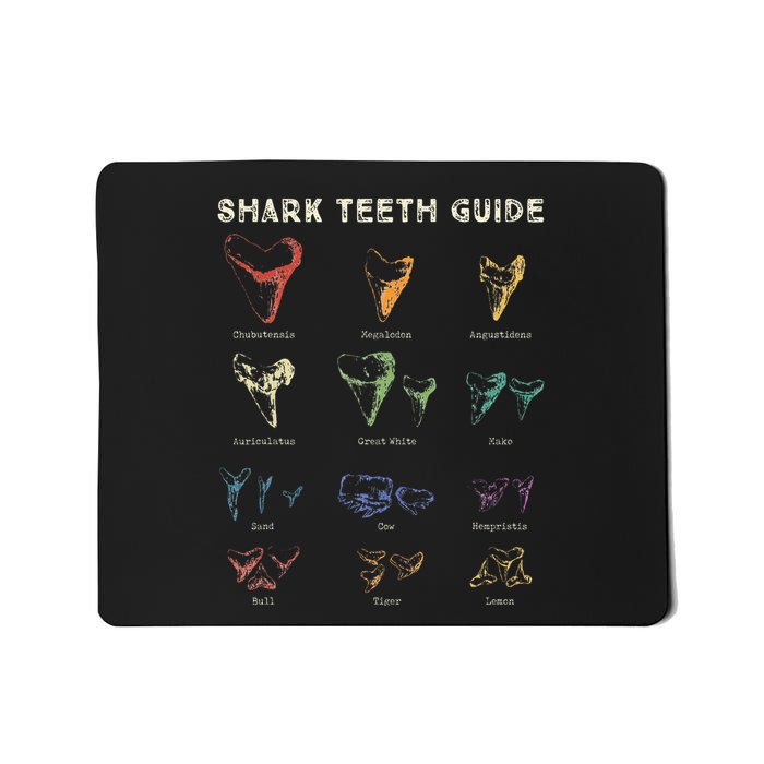 Retro Shark Teeth Guide Fossil Tooth Collector Mousepad