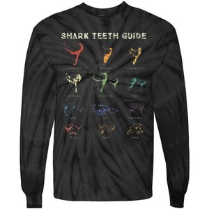 Retro Shark Teeth Guide Fossil Tooth Collector Tie-Dye Long Sleeve Shirt