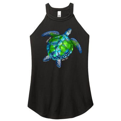 Restore Sea Turtle Tie Dye Save The Planet Earth Day Women’s Perfect Tri Rocker Tank