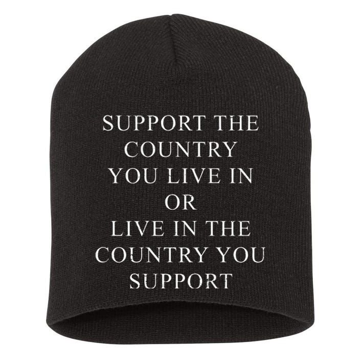 Retro Support The Country You Live In Patriotic Short Acrylic Beanie