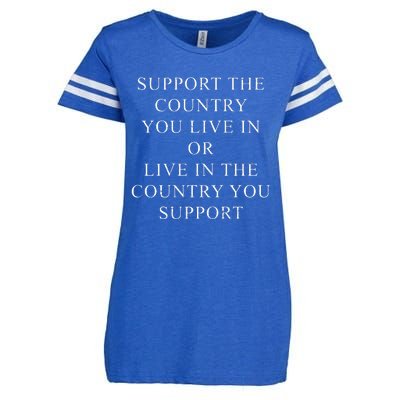 Retro Support The Country You Live In Patriotic Enza Ladies Jersey Football T-Shirt