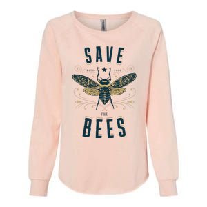 Retro Save The Bees Apiary Bee Beekeeper Earth Day Womens California Wash Sweatshirt