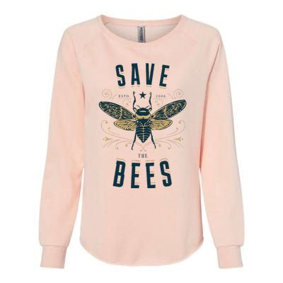 Retro Save The Bees Apiary Bee Beekeeper Earth Day Womens California Wash Sweatshirt