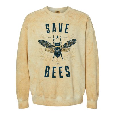 Retro Save The Bees Apiary Bee Beekeeper Earth Day Colorblast Crewneck Sweatshirt