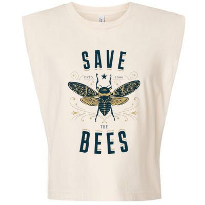 Retro Save The Bees Apiary Bee Beekeeper Earth Day Garment-Dyed Women's Muscle Tee