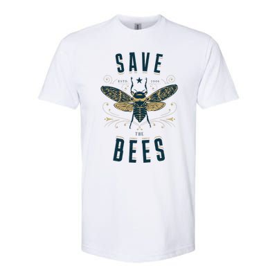 Retro Save The Bees Apiary Bee Beekeeper Earth Day Softstyle CVC T-Shirt