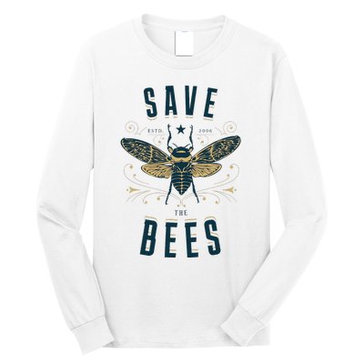 Retro Save The Bees Apiary Bee Beekeeper Earth Day Long Sleeve Shirt