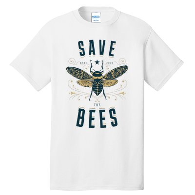 Retro Save The Bees Apiary Bee Beekeeper Earth Day Tall T-Shirt