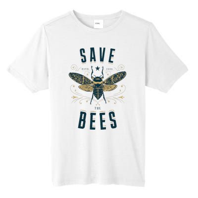 Retro Save The Bees Apiary Bee Beekeeper Earth Day Tall Fusion ChromaSoft Performance T-Shirt