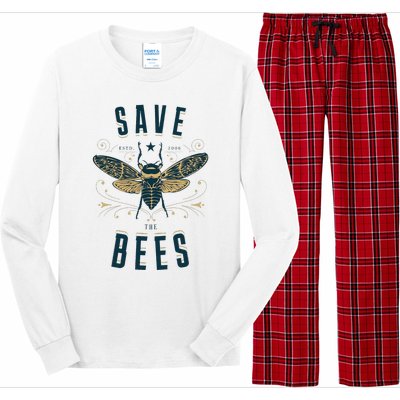 Retro Save The Bees Apiary Bee Beekeeper Earth Day Long Sleeve Pajama Set