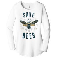 Retro Save The Bees Apiary Bee Beekeeper Earth Day Women's Perfect Tri Tunic Long Sleeve Shirt