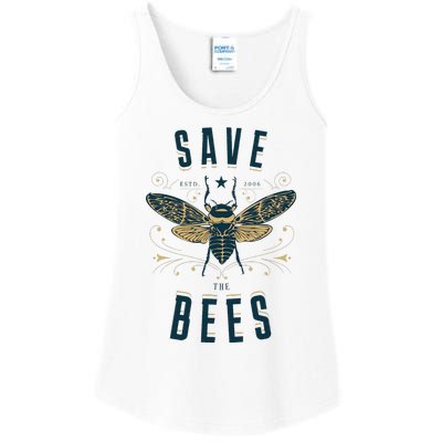 Retro Save The Bees Apiary Bee Beekeeper Earth Day Ladies Essential Tank