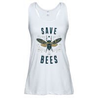 Retro Save The Bees Apiary Bee Beekeeper Earth Day Ladies Essential Flowy Tank