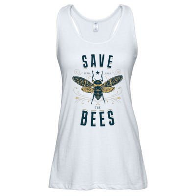 Retro Save The Bees Apiary Bee Beekeeper Earth Day Ladies Essential Flowy Tank