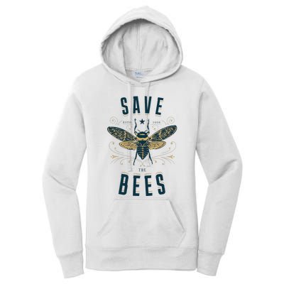 Retro Save The Bees Apiary Bee Beekeeper Earth Day Women's Pullover Hoodie