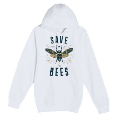 Retro Save The Bees Apiary Bee Beekeeper Earth Day Premium Pullover Hoodie