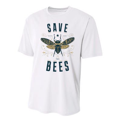 Retro Save The Bees Apiary Bee Beekeeper Earth Day Performance Sprint T-Shirt