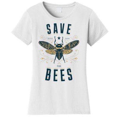 Retro Save The Bees Apiary Bee Beekeeper Earth Day Women's T-Shirt