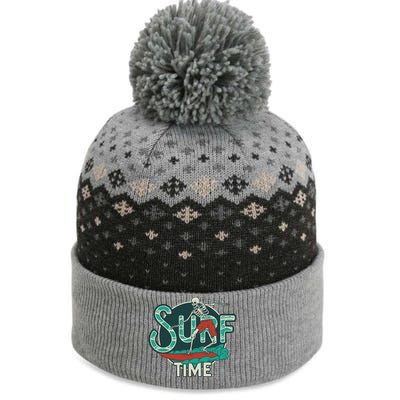 Retro Surf Time Skull The Baniff Cuffed Pom Beanie