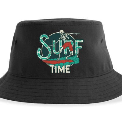 Retro Surf Time Skull Sustainable Bucket Hat