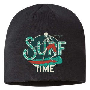 Retro Surf Time Skull Sustainable Beanie