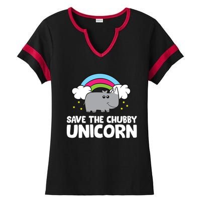 Rhinoceros Save The Chubby Unicorn Love Rhinos Gift Ladies Halftime Notch Neck Tee