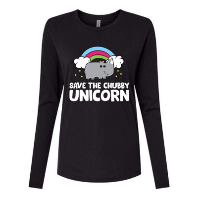 Rhinoceros Save The Chubby Unicorn Love Rhinos Gift Womens Cotton Relaxed Long Sleeve T-Shirt