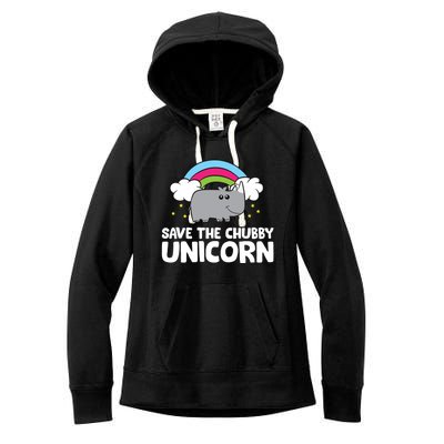 Rhinoceros Save The Chubby Unicorn Love Rhinos Gift Women's Fleece Hoodie