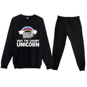 Rhinoceros Save The Chubby Unicorn Love Rhinos Gift Premium Crewneck Sweatsuit Set