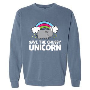 Rhinoceros Save The Chubby Unicorn Love Rhinos Gift Garment-Dyed Sweatshirt