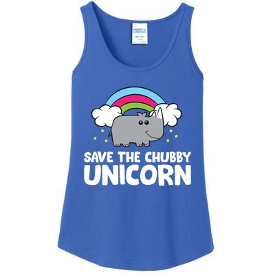 Rhinoceros Save The Chubby Unicorn Love Rhinos Gift Ladies Essential Tank