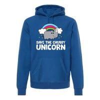 Rhinoceros Save The Chubby Unicorn Love Rhinos Gift Premium Hoodie