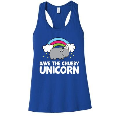 Rhinoceros Save The Chubby Unicorn Love Rhinos Gift Women's Racerback Tank