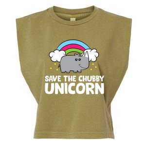 Rhinoceros Save The Chubby Unicorn Love Rhinos Gift Garment-Dyed Women's Muscle Tee