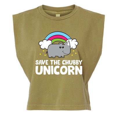 Rhinoceros Save The Chubby Unicorn Love Rhinos Gift Garment-Dyed Women's Muscle Tee