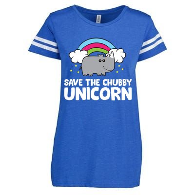 Rhinoceros Save The Chubby Unicorn Love Rhinos Gift Enza Ladies Jersey Football T-Shirt