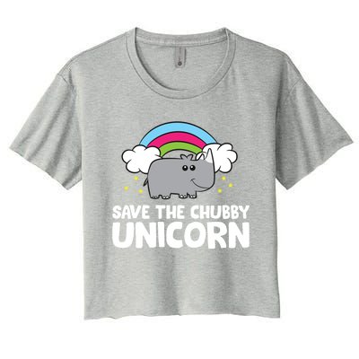 Rhinoceros Save The Chubby Unicorn Love Rhinos Gift Women's Crop Top Tee