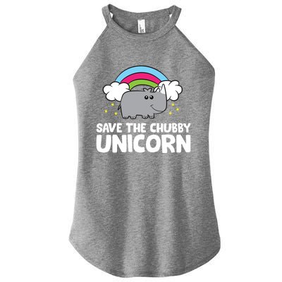 Rhinoceros Save The Chubby Unicorn Love Rhinos Gift Women's Perfect Tri Rocker Tank