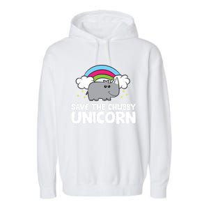 Rhinoceros Save The Chubby Unicorn Love Rhinos Gift Garment-Dyed Fleece Hoodie