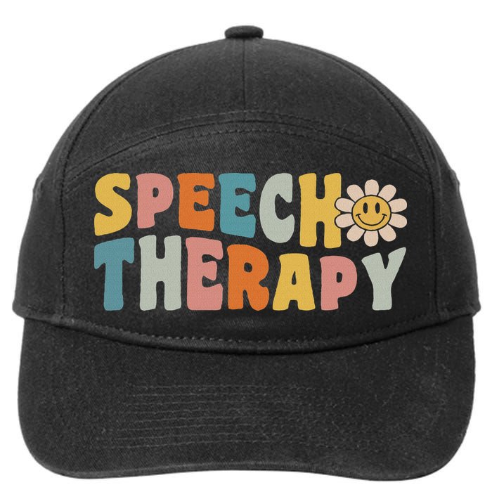 Retro Speech Therapy Speech Language Pathologist Therapist 7-Panel Snapback Hat