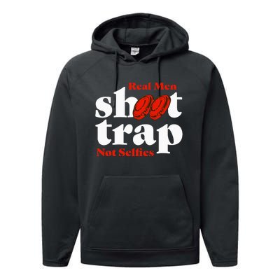 Real Shoot Trap Not Selfies Skeet Shooting Clay Pigeon Performance Fleece Hoodie