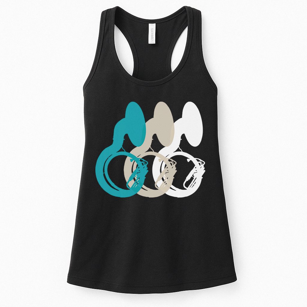 Retro Sousaphone Tuba Music Brass Band Gift Womens Tank Top