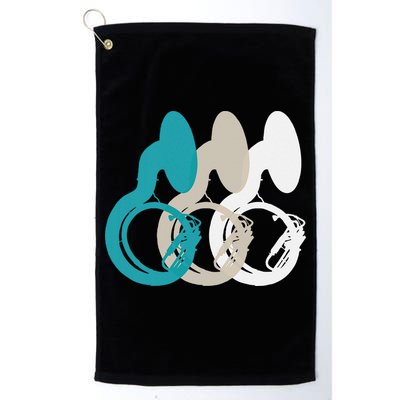 Retro Sousaphone Tuba Music Brass Band Gift Golf Towel